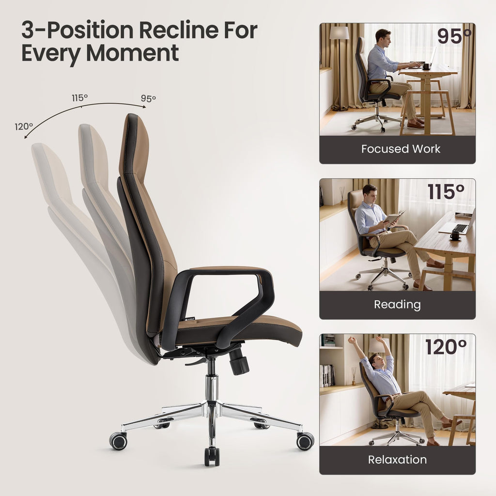 Brown Leather Executive Office Chair X536853