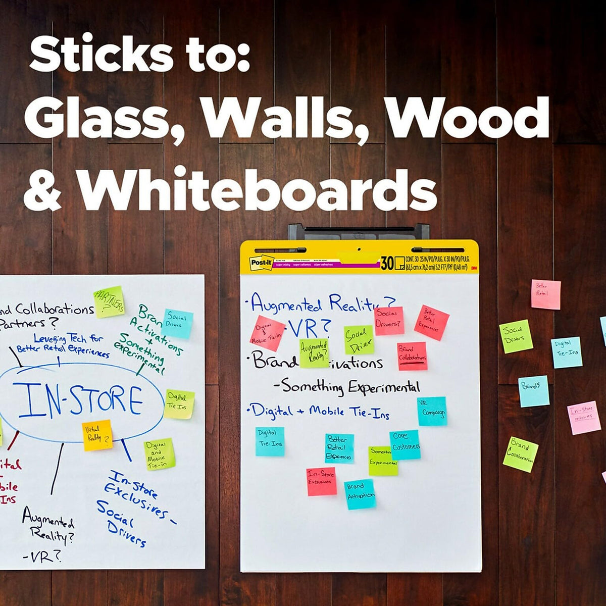 Super Sticky Wall Easel Pad, 25" x 30", 20 Sheets/Pad, 6 Pads/Pack K4541