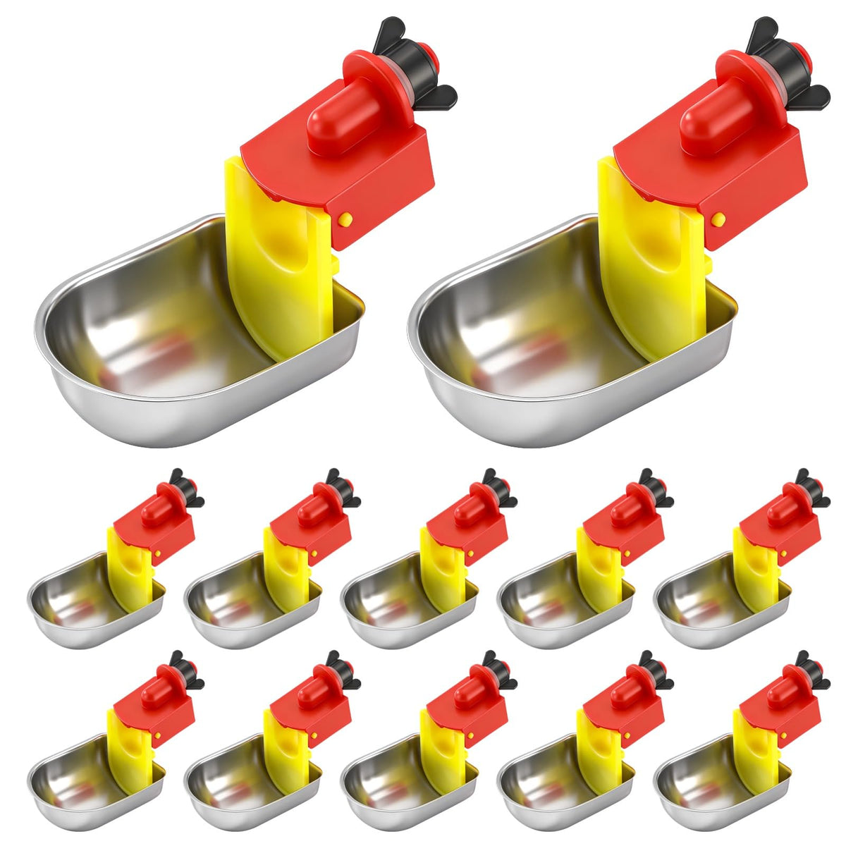 12 Pcs Stainless Self-Filling Chicken Water Cups N493811