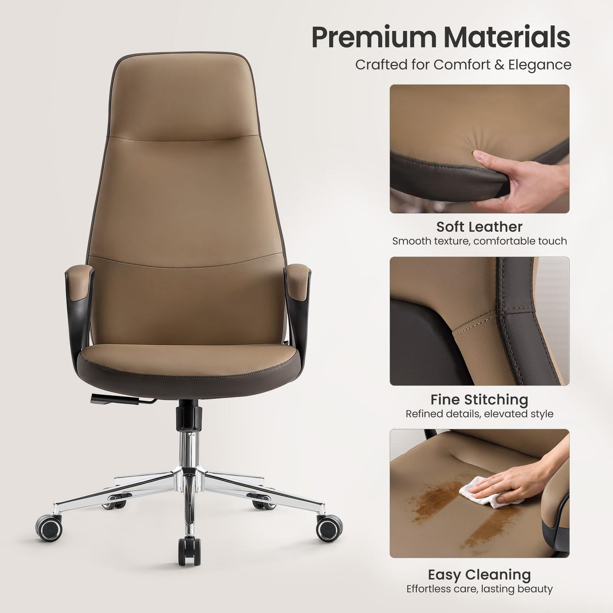 Brown Leather Executive Office Chair X536853