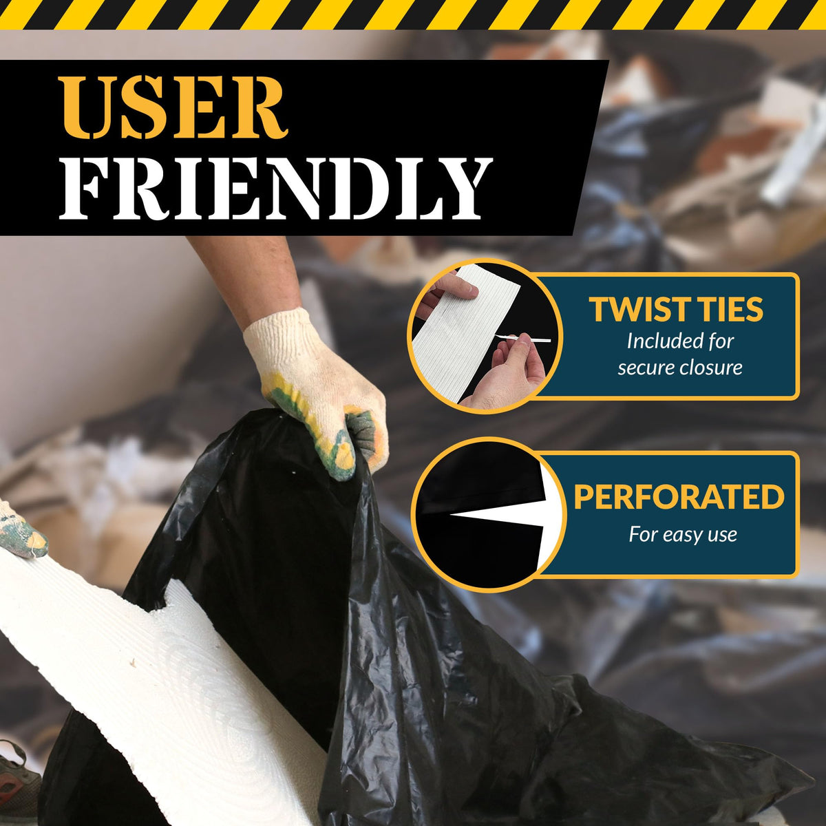 55 Gallon Heavy Duty Trash Bags A6629