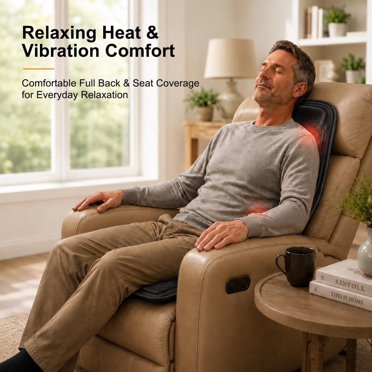 Vibration Back Massager with Heat and 8 Vibration K512451