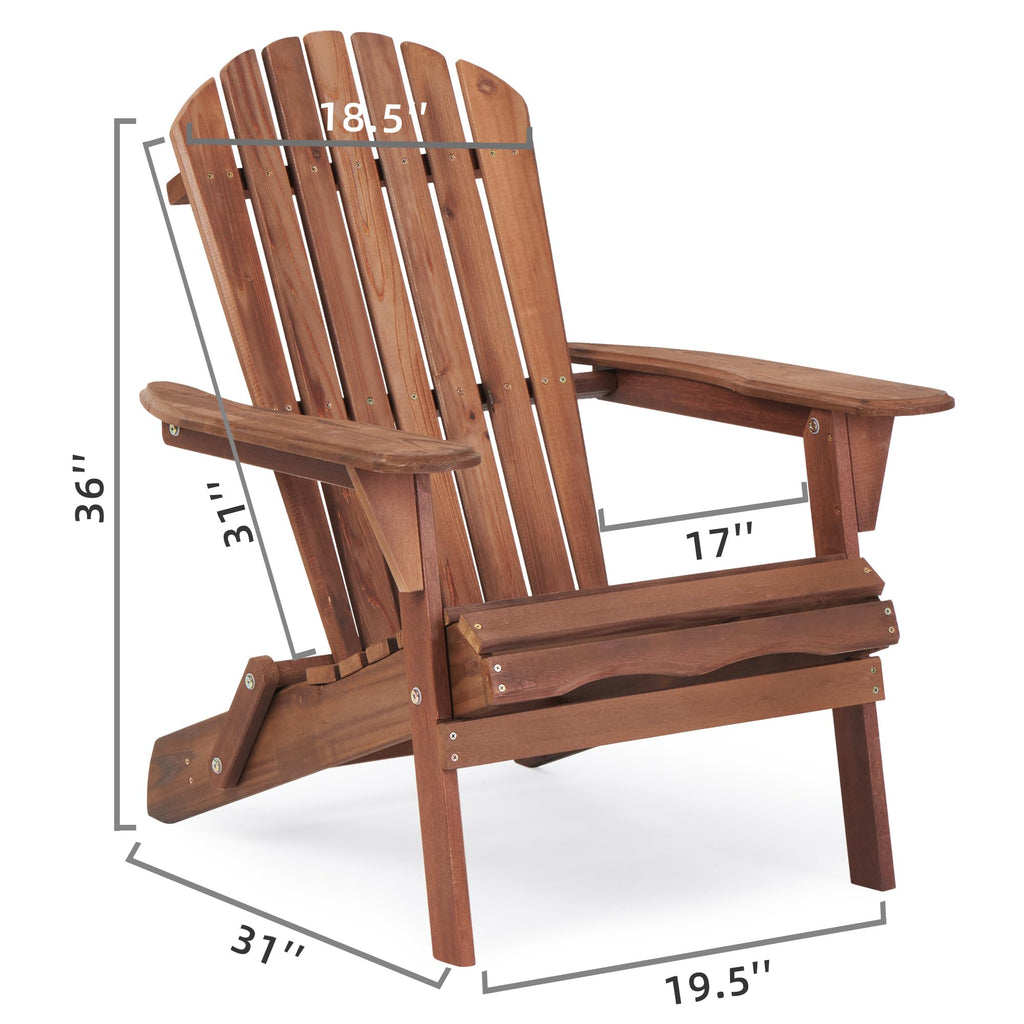 Folding Adirondack Chairs Set of 2 Solid Cedar Wood R221714