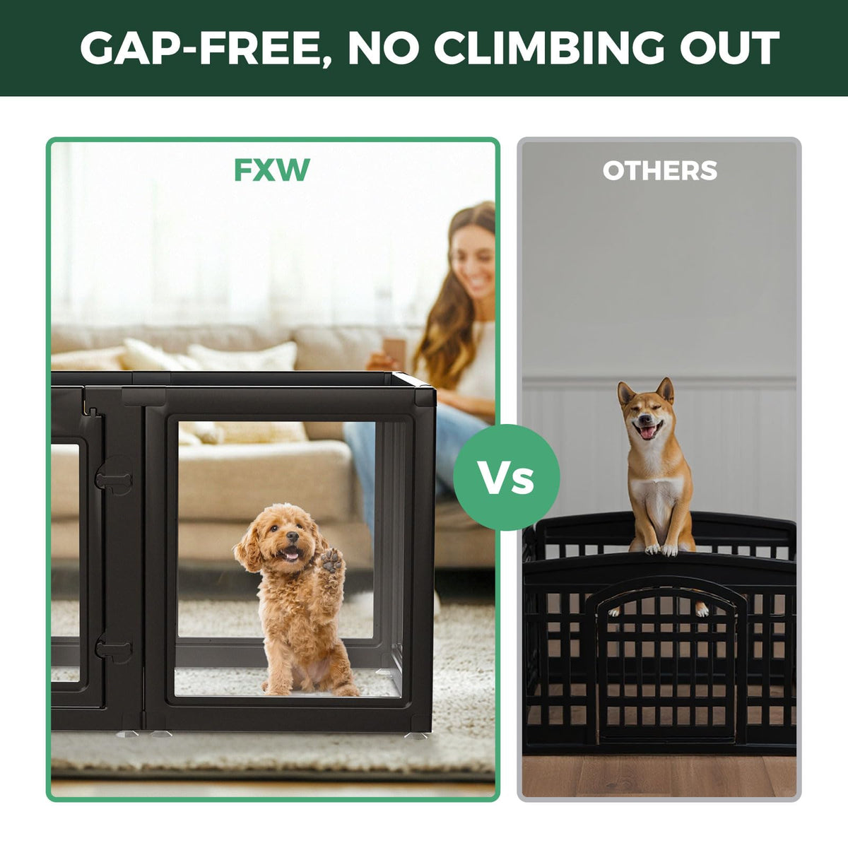 Clear Acrylic 24" H 16 Panels Dog Playpen Q935177