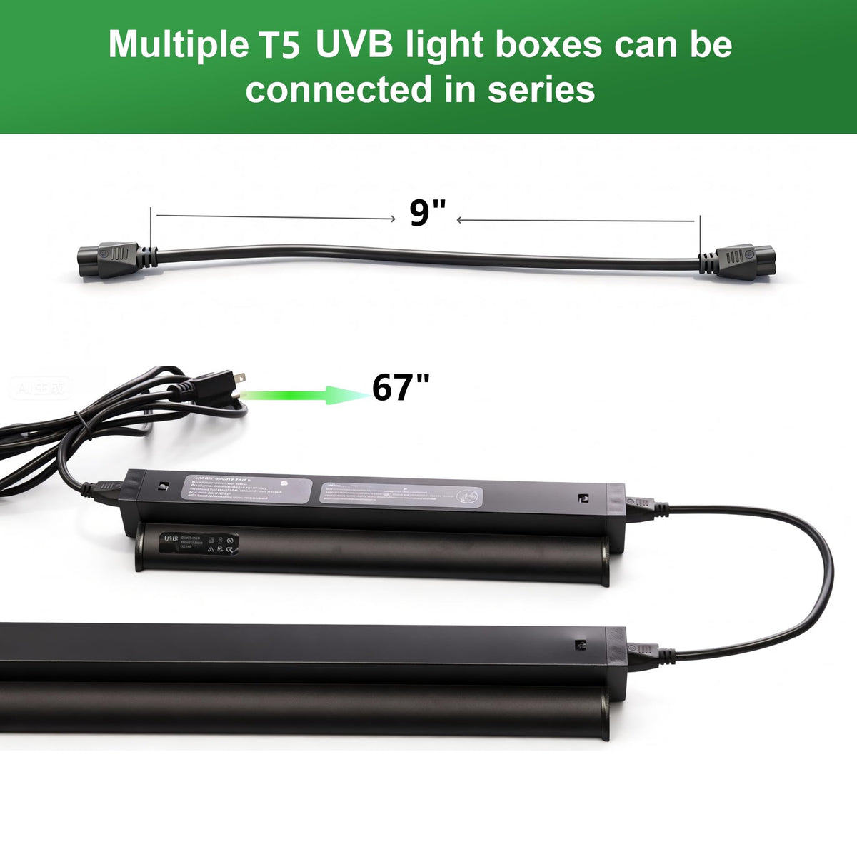 8W T5 UVB UVA Reptile Light Fixture and Bulb Kit J4980