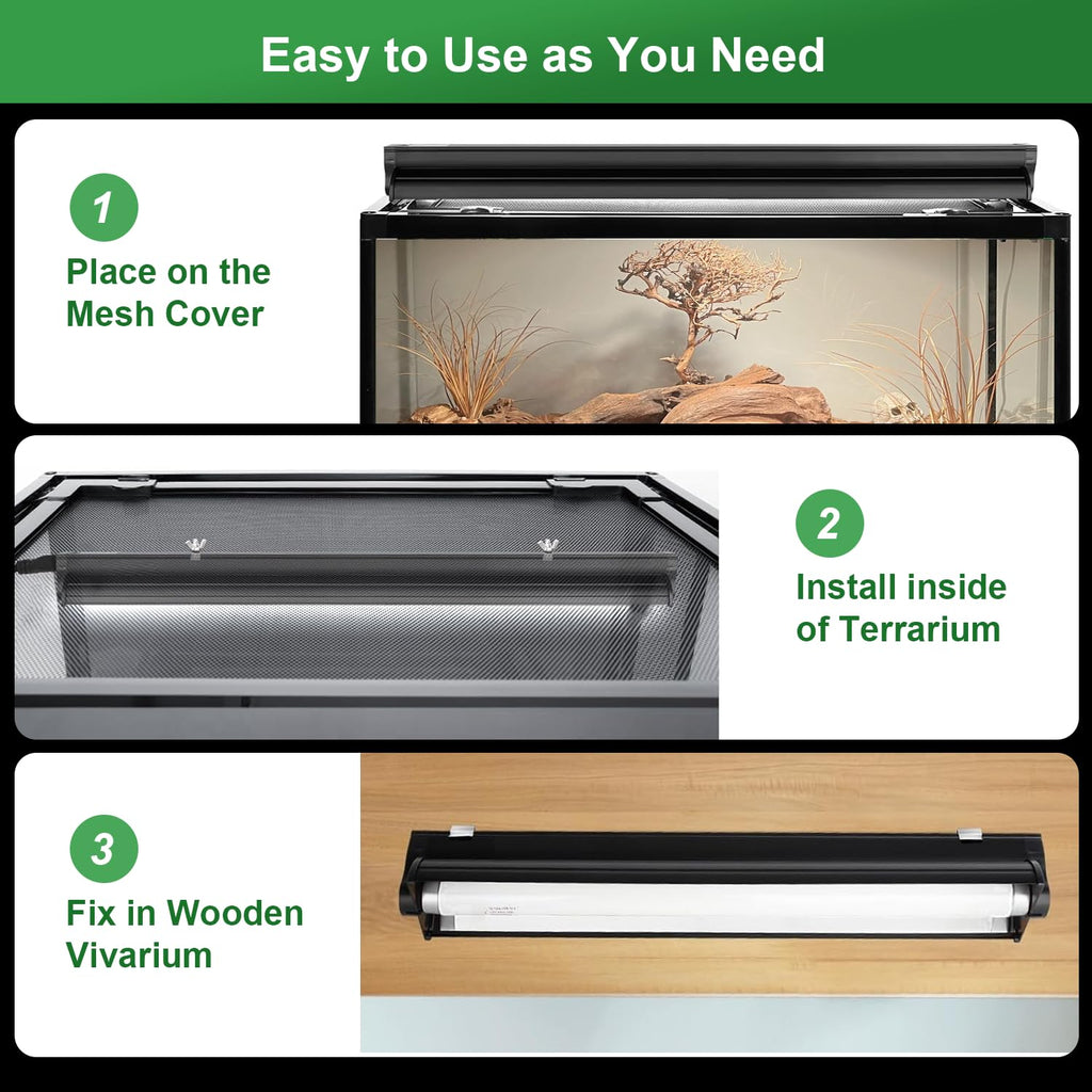 8W T5 UVB UVA Reptile Light Fixture and Bulb Kit J4980