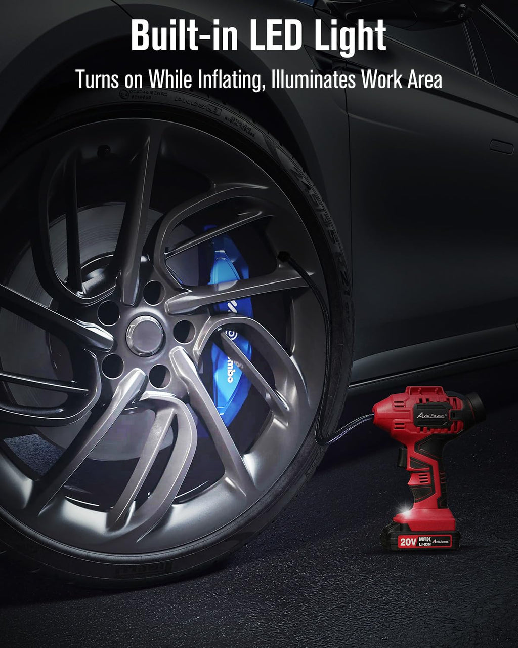 Cordless Tire Inflator Portable Air Compressor J221