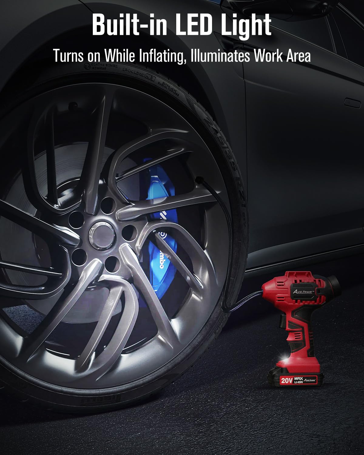 Cordless Tire Inflator Portable Air Compressor J221