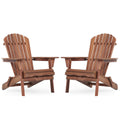 Folding Adirondack Chairs Set of 2 Solid Cedar Wood R221714