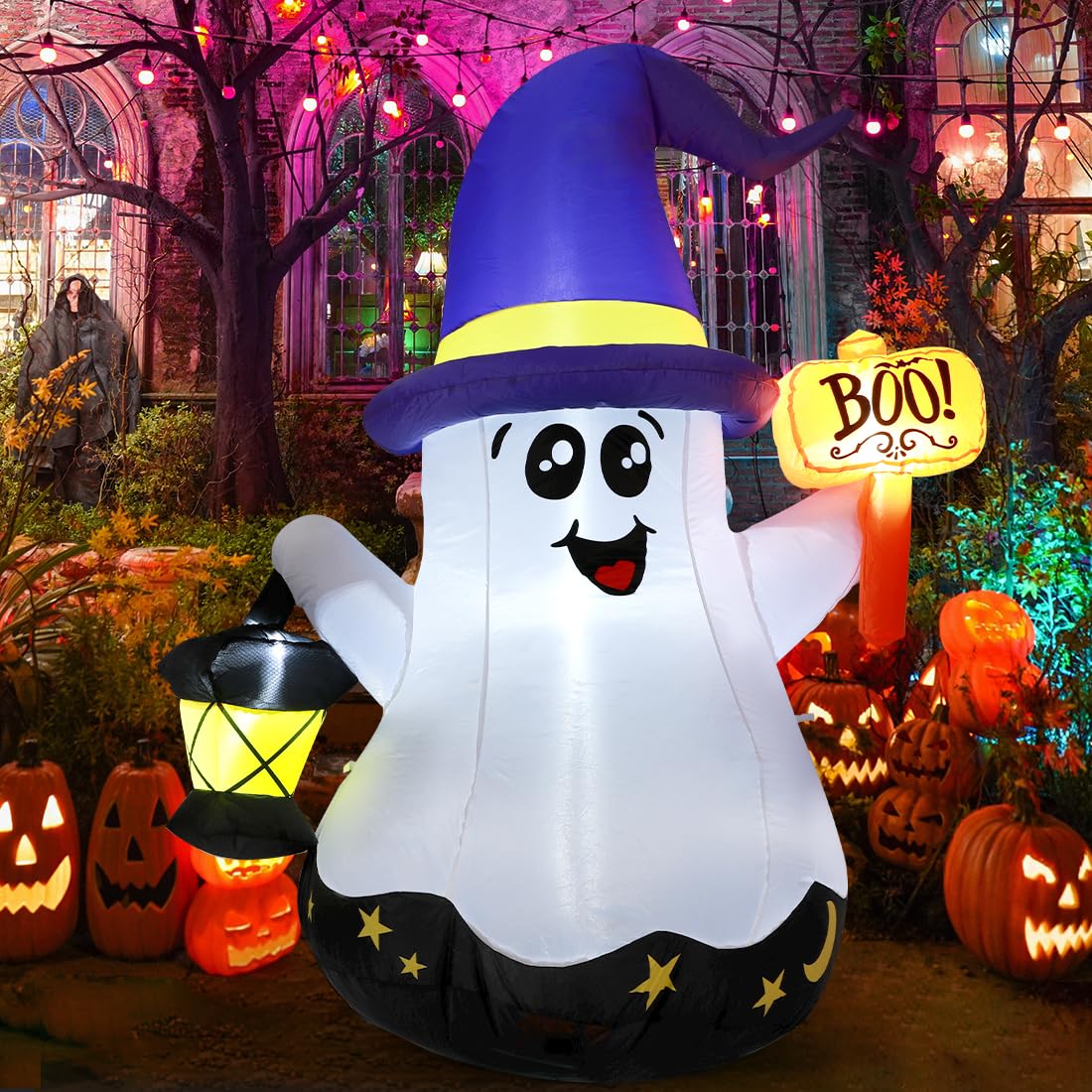 5 FT Halloween Inflatables Ghost with Built-in LEDs S6201