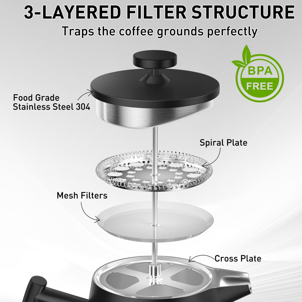 50oz Stainless Steel Insulated French Press Coffee Maker R93164