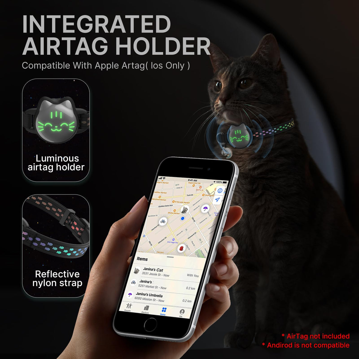 Reflective Breakaway Cat Collar with Bell F60373