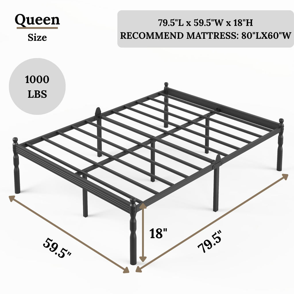 18" Metal Queen Platform Bed Frame M731