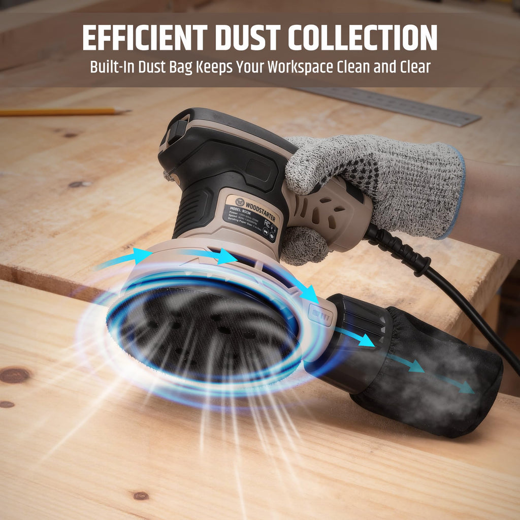 5-Inch Variable Speed Random Orbital Sander with Dust Bag H36868
