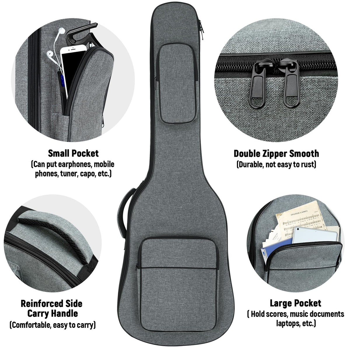 Padded Electric Guitar Gig Bag with Neck Strap K64584