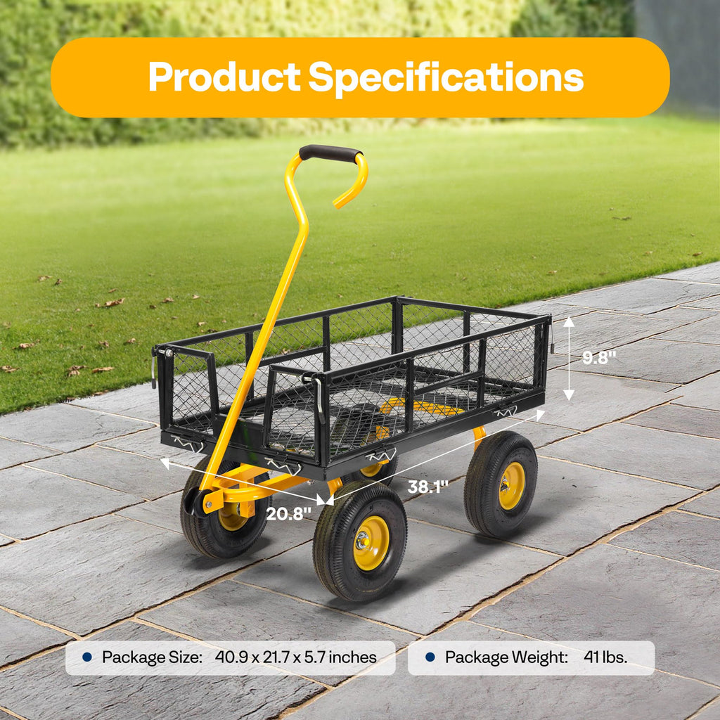 Heavy Duty 4.5 Cu Ft Mesh Steel Garden Cart U3702