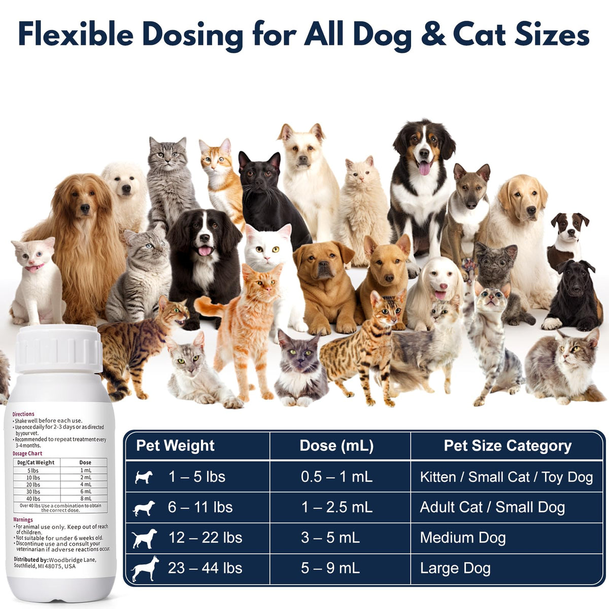 Dewormer Liquid for Dogs & Cats, 100ml W58862