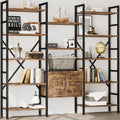 70 x 70" 5 Tier Bookcase with Storage Cabinet Rustic Brown S5960