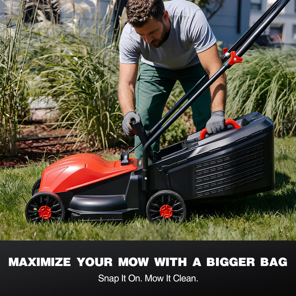 14" Corded Electric Lawn Mower with 3-Position Height Adjustment A34020