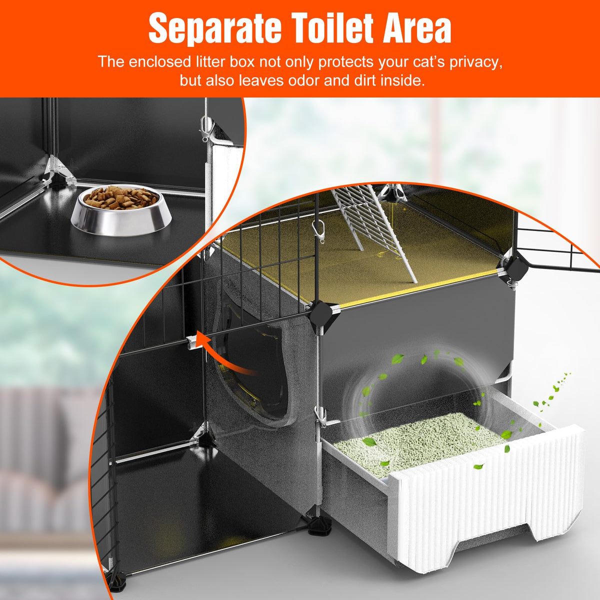 3-Tier Cat Cage with Litter Box, Hammock & Ladders G983