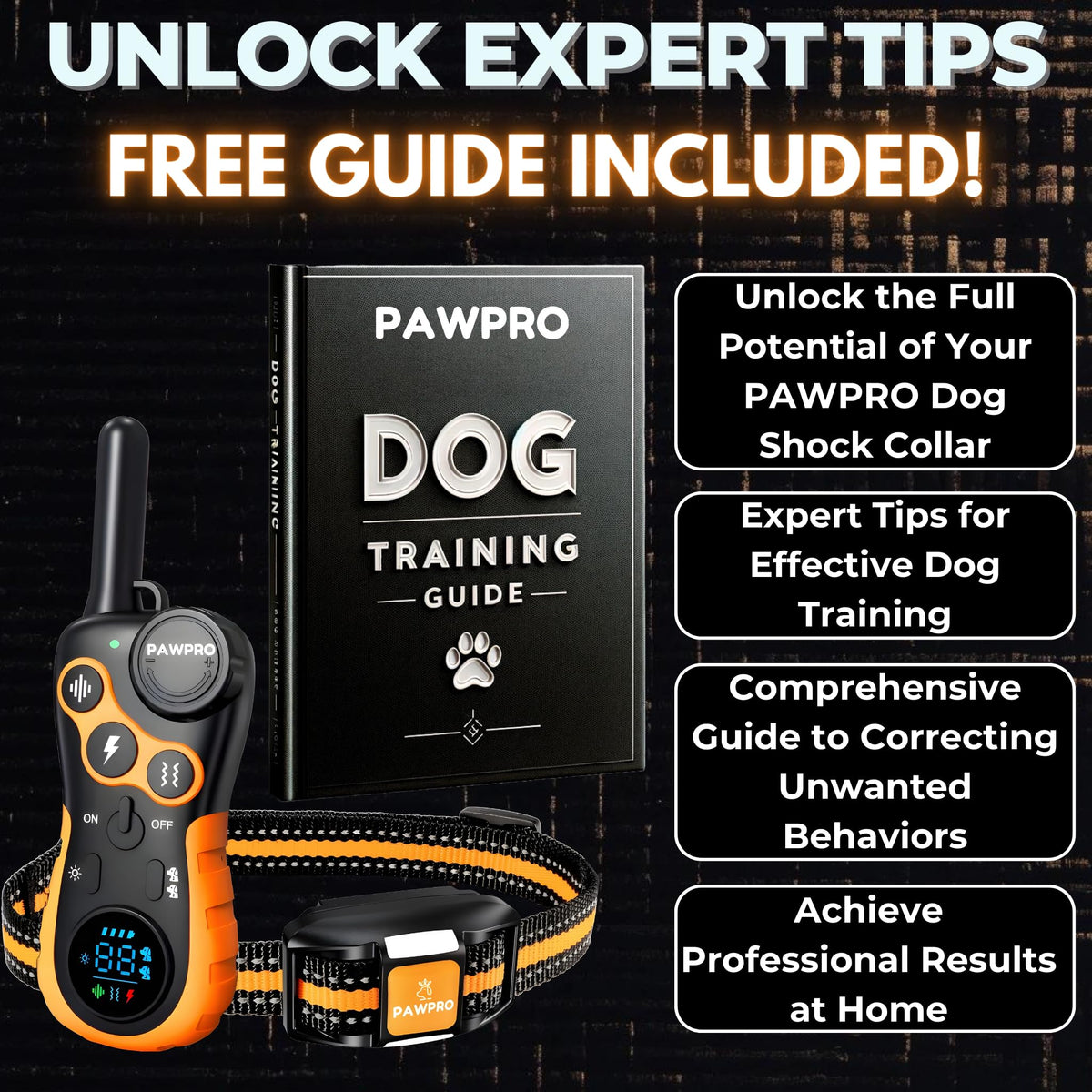 Dog Shock Collar with Remote, 4-Mile Range, Waterproof Rechargeable L280