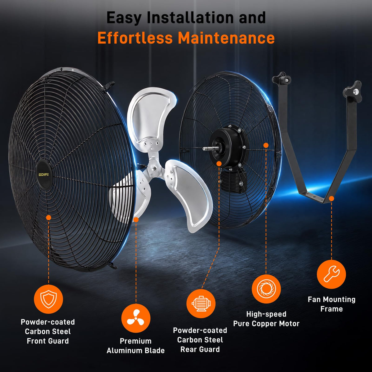 20 Inch 2 Pack 3-Speed High Velocity Wall Mount Fan D857466