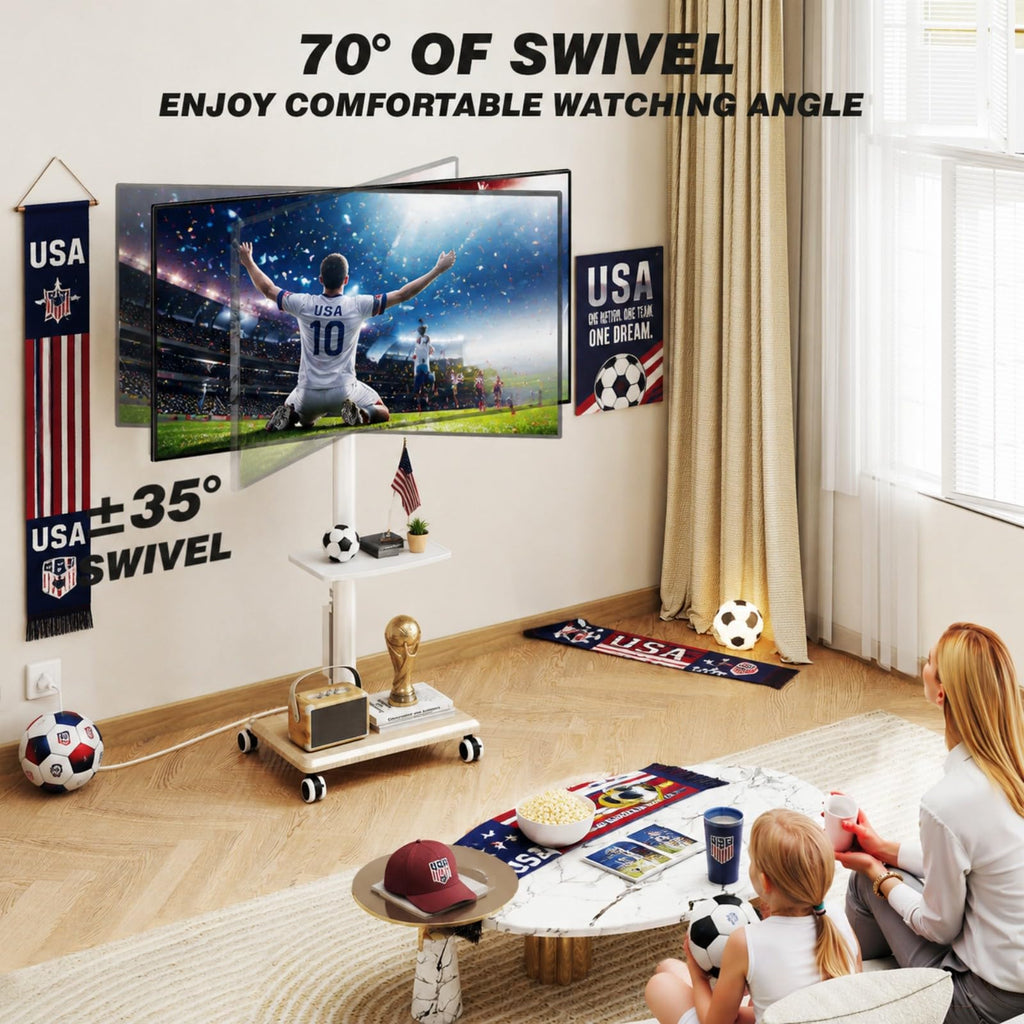Rolling TV Stand with Power Outlet for 32-60 inch TVs H393