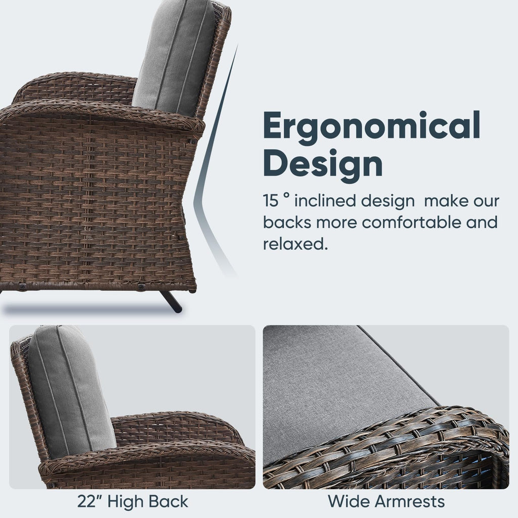 Brown 2 Seater Wicker Outdoor Glider Bench T6868
