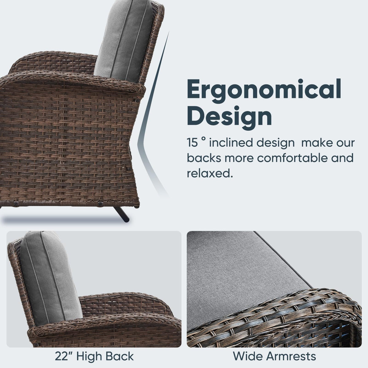 Brown 2 Seater Wicker Outdoor Glider Bench T6868