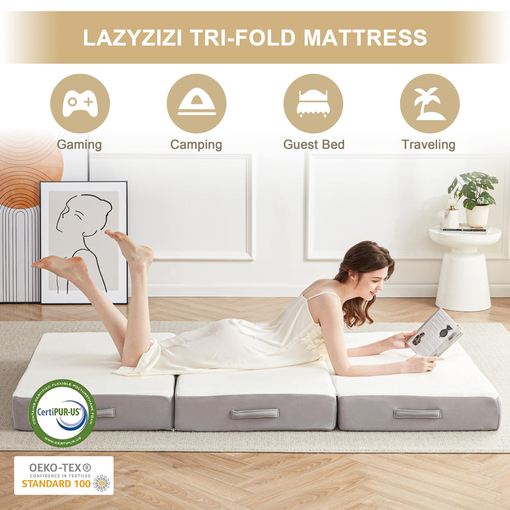 6 Inch Memory Foam Tri-fold Folding Mattress X534