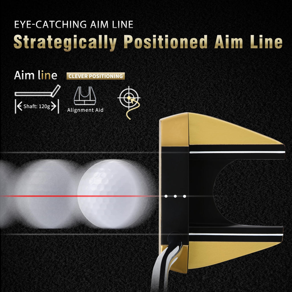 CNC-Milled Low-CG Golf Putter with Alignment Line & Oversized Grip L646497