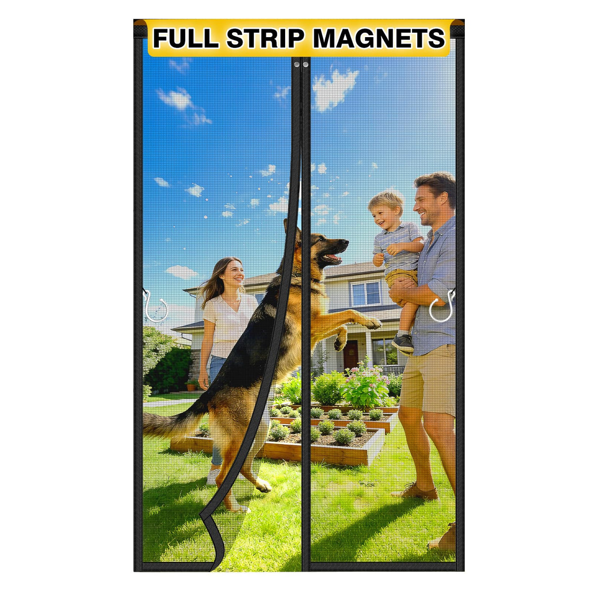 Magnetic Screen Door Fiberglass Mesh 32 x 80 Inch Black X98737