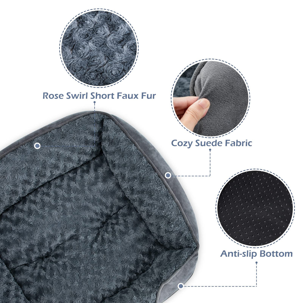 Washable Orthopedic Dog Bed with Anti-Slip Bottom I1084
