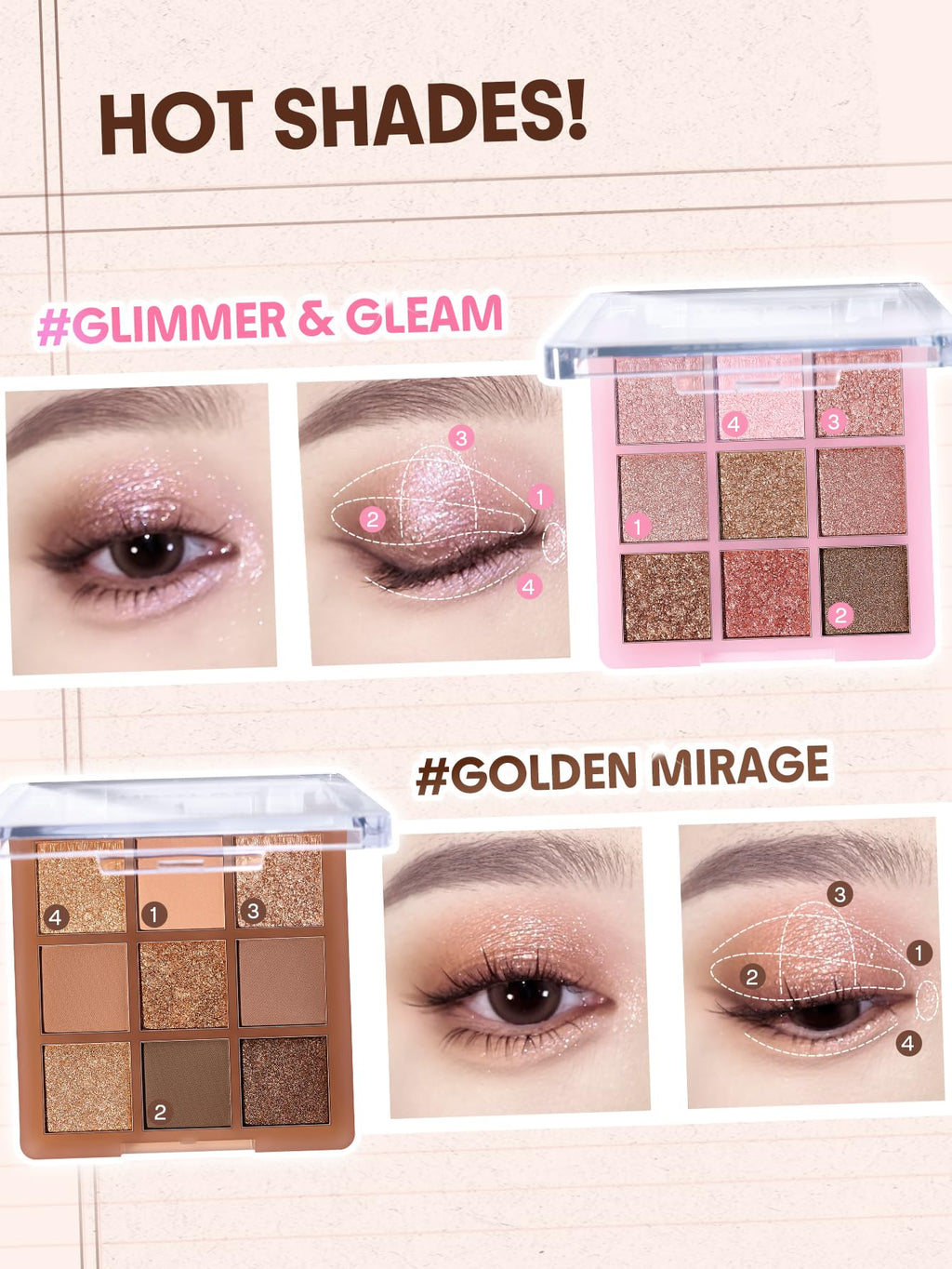 9-Color Shimmer & Matte Eyeshadow Palette D95401