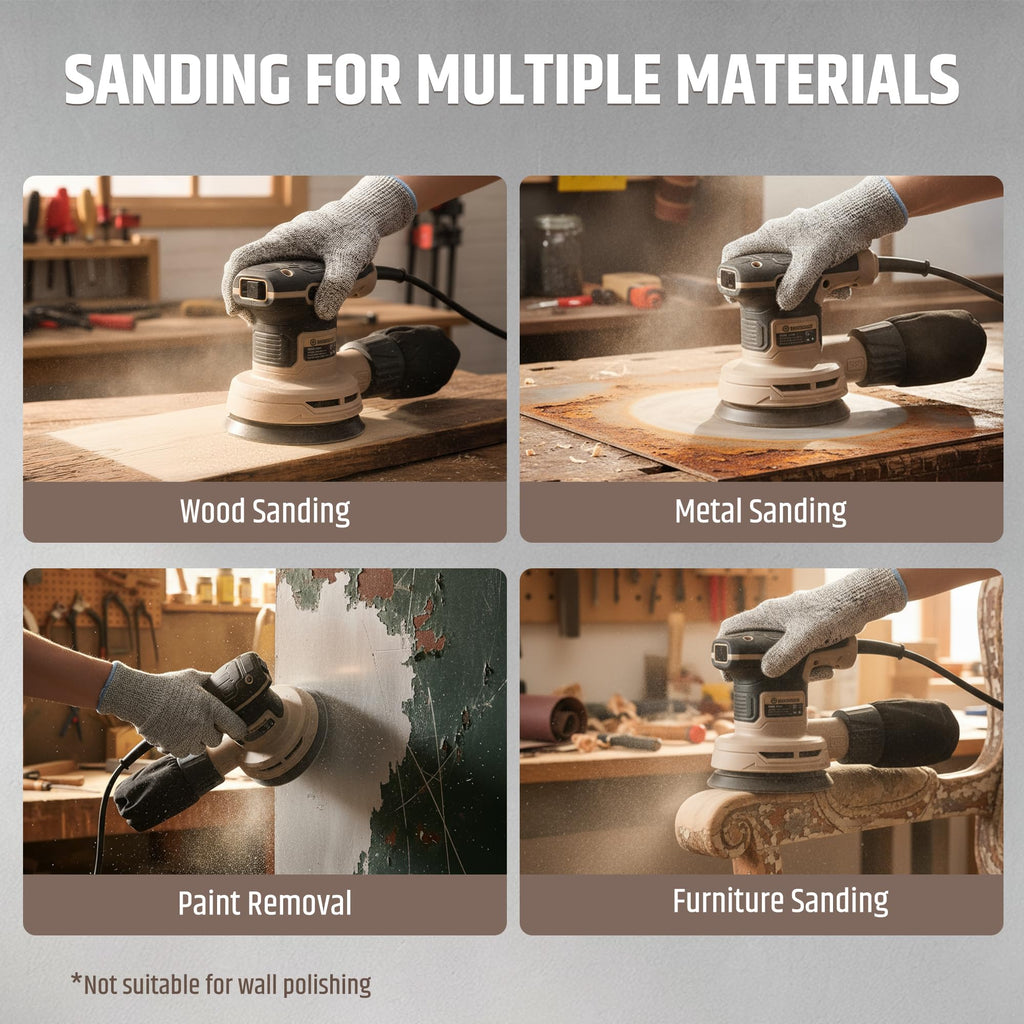 5-Inch Variable Speed Random Orbital Sander with Dust Bag H36868