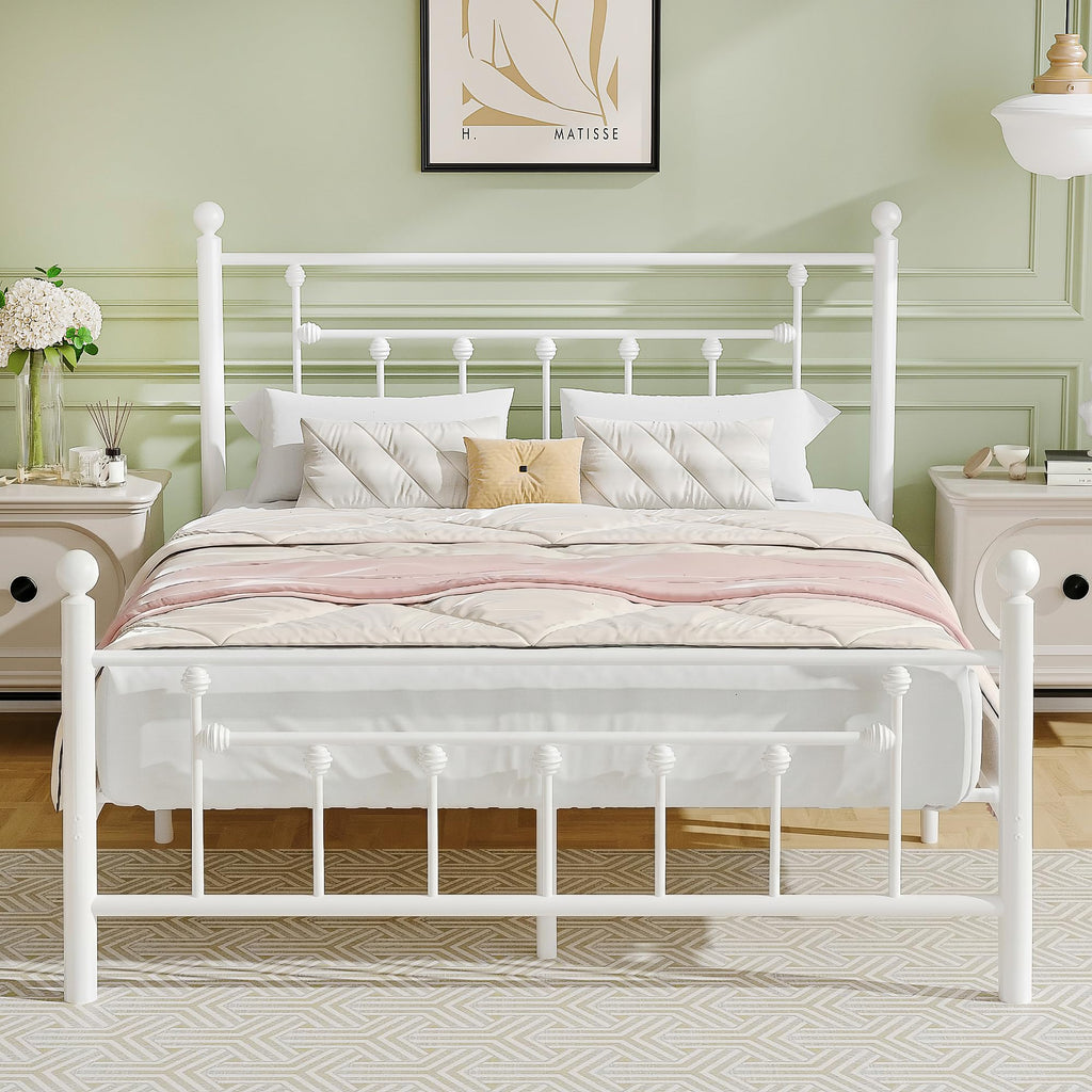 Full Size Metal Platform Bed Frame with Headboard and Footboard S32135