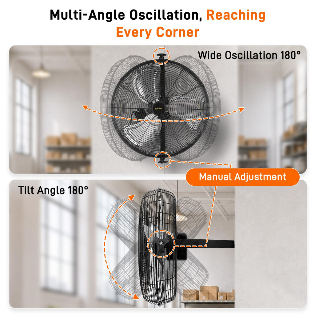 20 Inch 2 Pack 3-Speed High Velocity Wall Mount Fan D857466