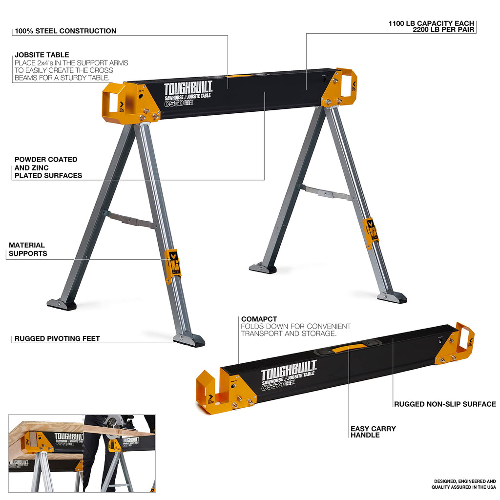 Folding Sawhorse & Jobsite Table 2-Pack X836932
