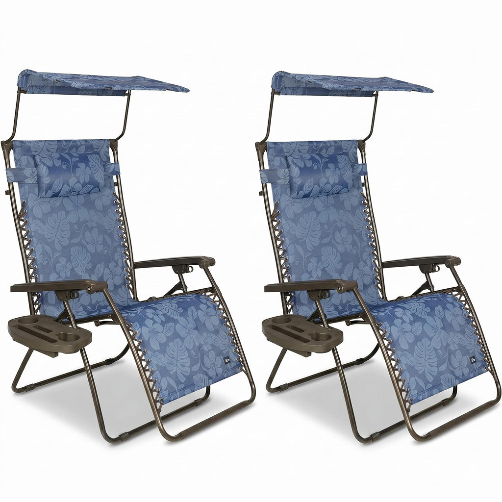 Blue Set of 2 Zero Gravity Outdoor Lounge Chair N845
