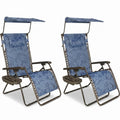 Blue Set of 2 Zero Gravity Outdoor Lounge Chair N845