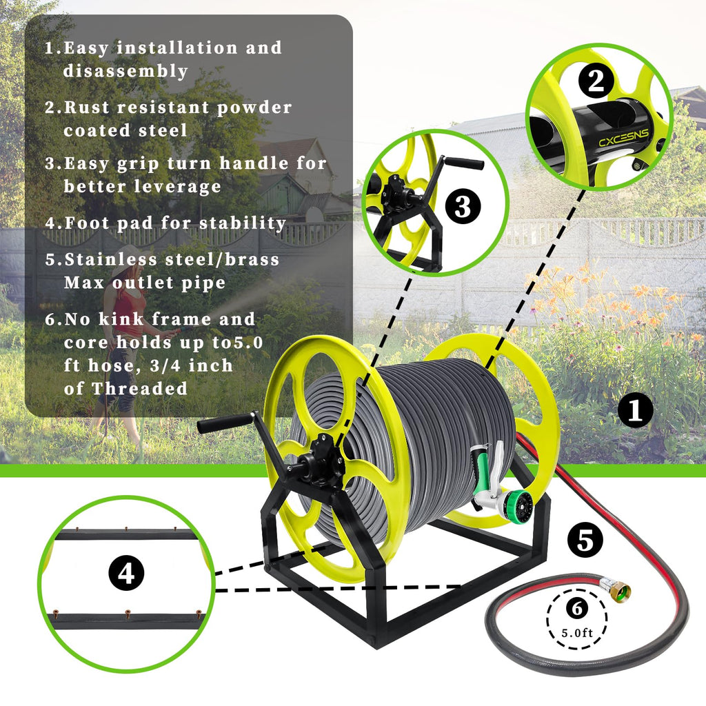 400FT Wall/Floor Mount Garden Hose Reel with Crank P34343