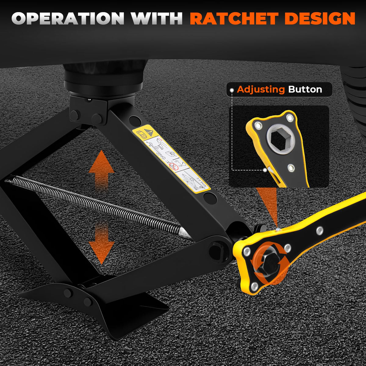 3-Ton Scissor Jack Kit with Rubber Jack Pads M2395