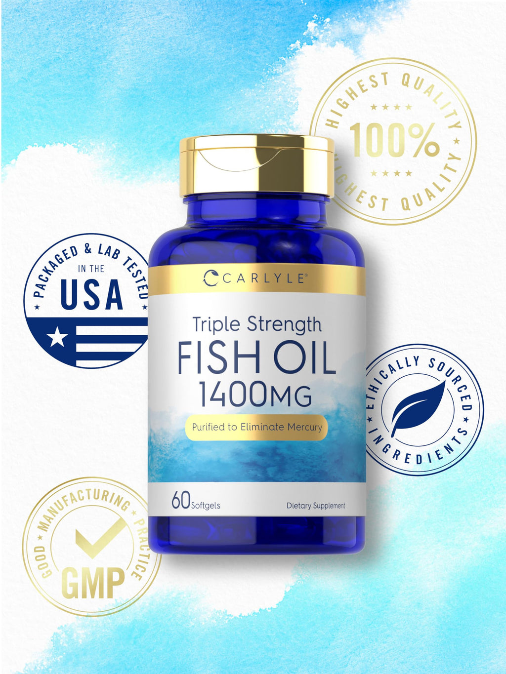 Omega 3 Fish Oil 1400 mg 60 Softgels D564