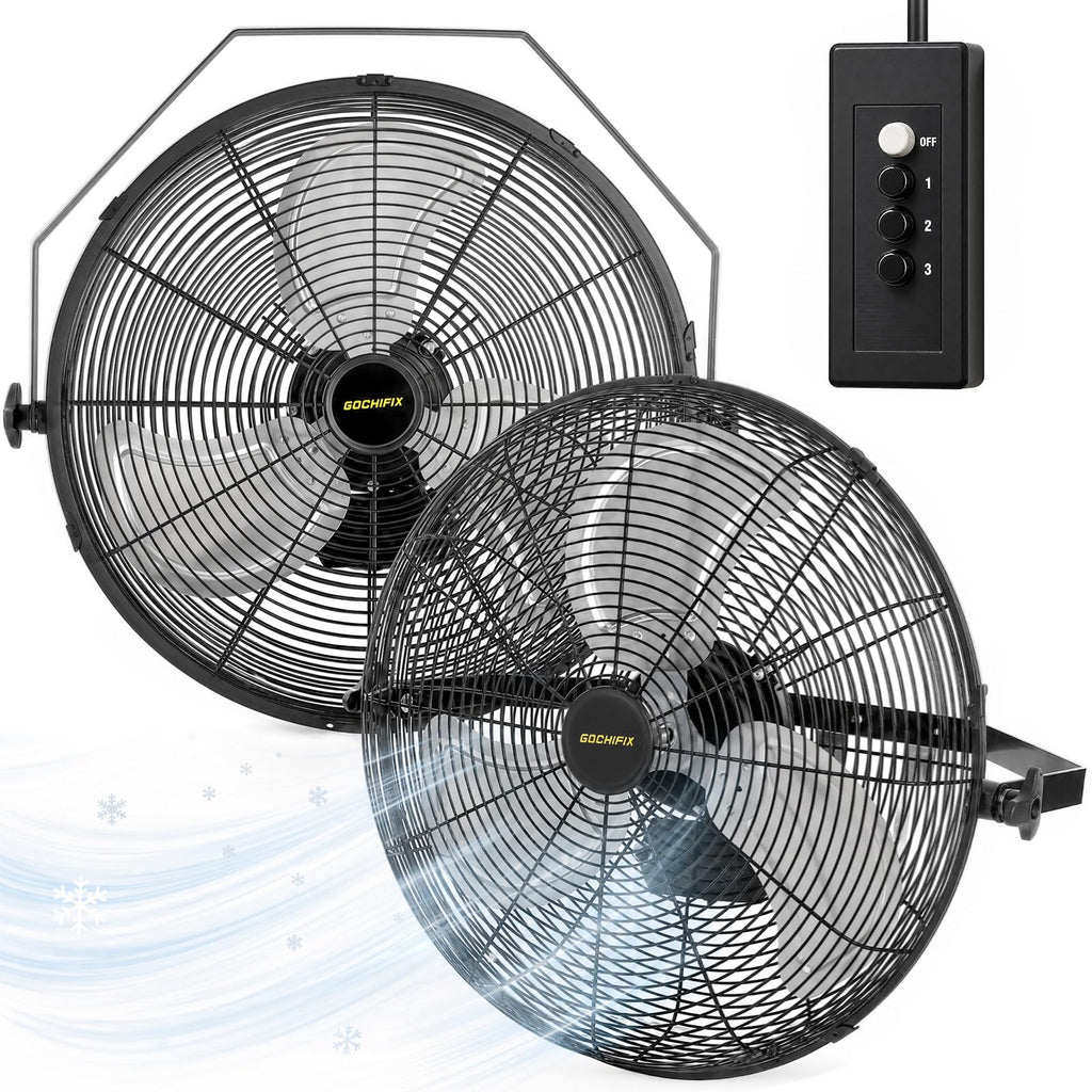20 Inch 2 Pack 3-Speed High Velocity Wall Mount Fan D857466