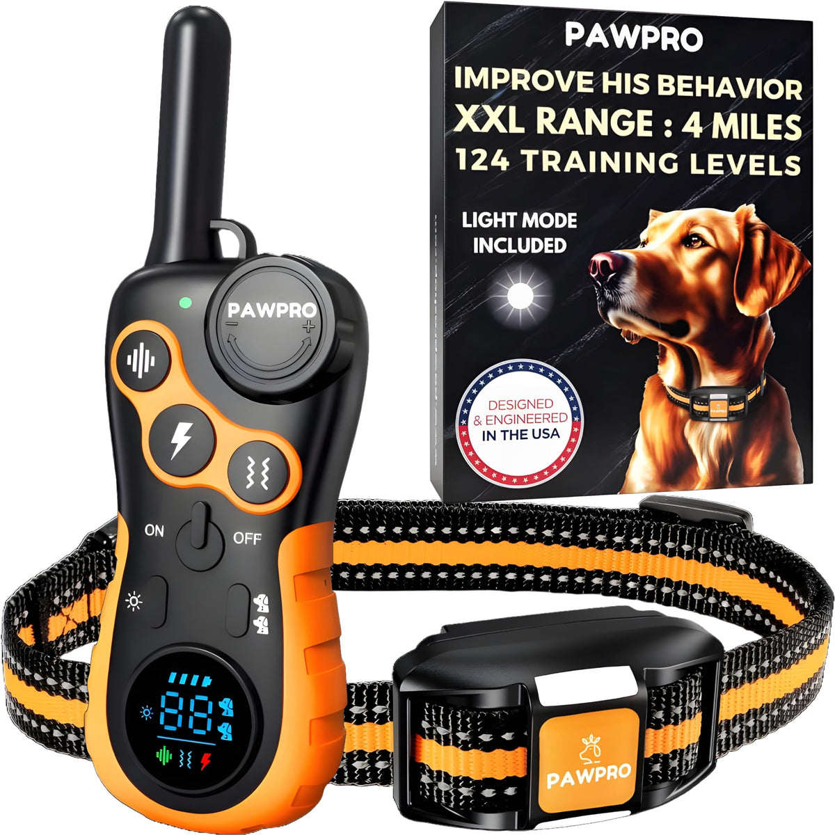 Dog Shock Collar with Remote, 4-Mile Range, Waterproof Rechargeable L280
