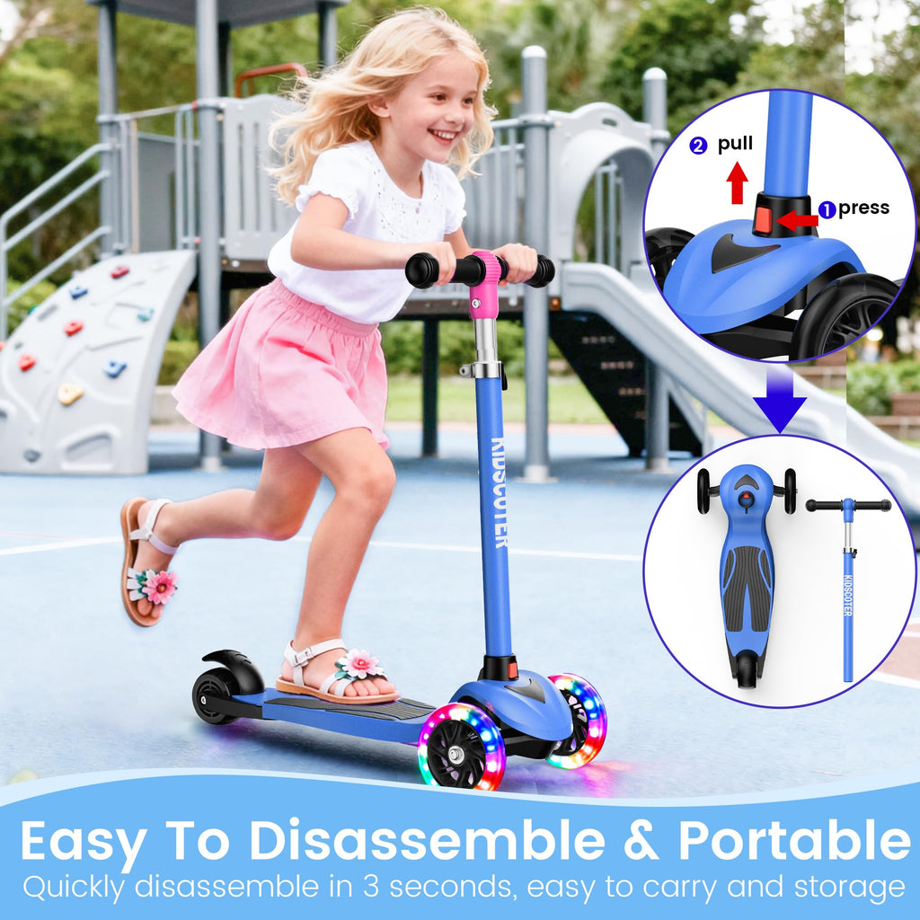Multicolor 3 Wheel Kids Scooter with LED Light-Up Wheels Q764