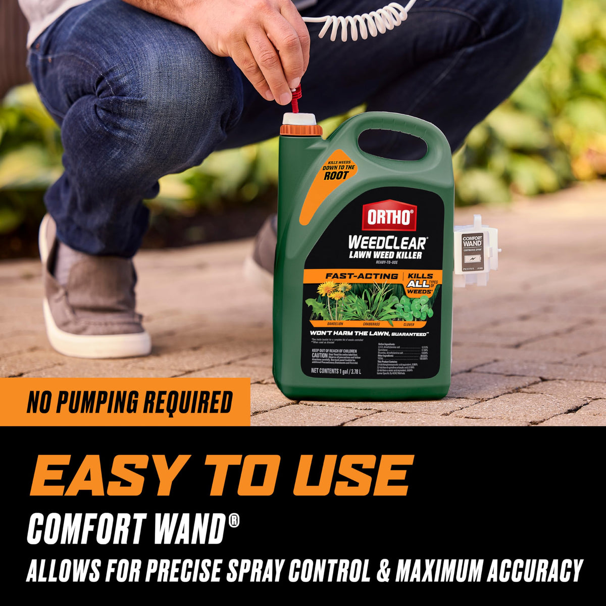 Ortho WeedClear Lawn Weed Killer Ready-to-Use with Comfort Wand, 1 gal. V908398
