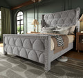 Queen Size Velvet Upholstered Platform Bed Frame X3083
