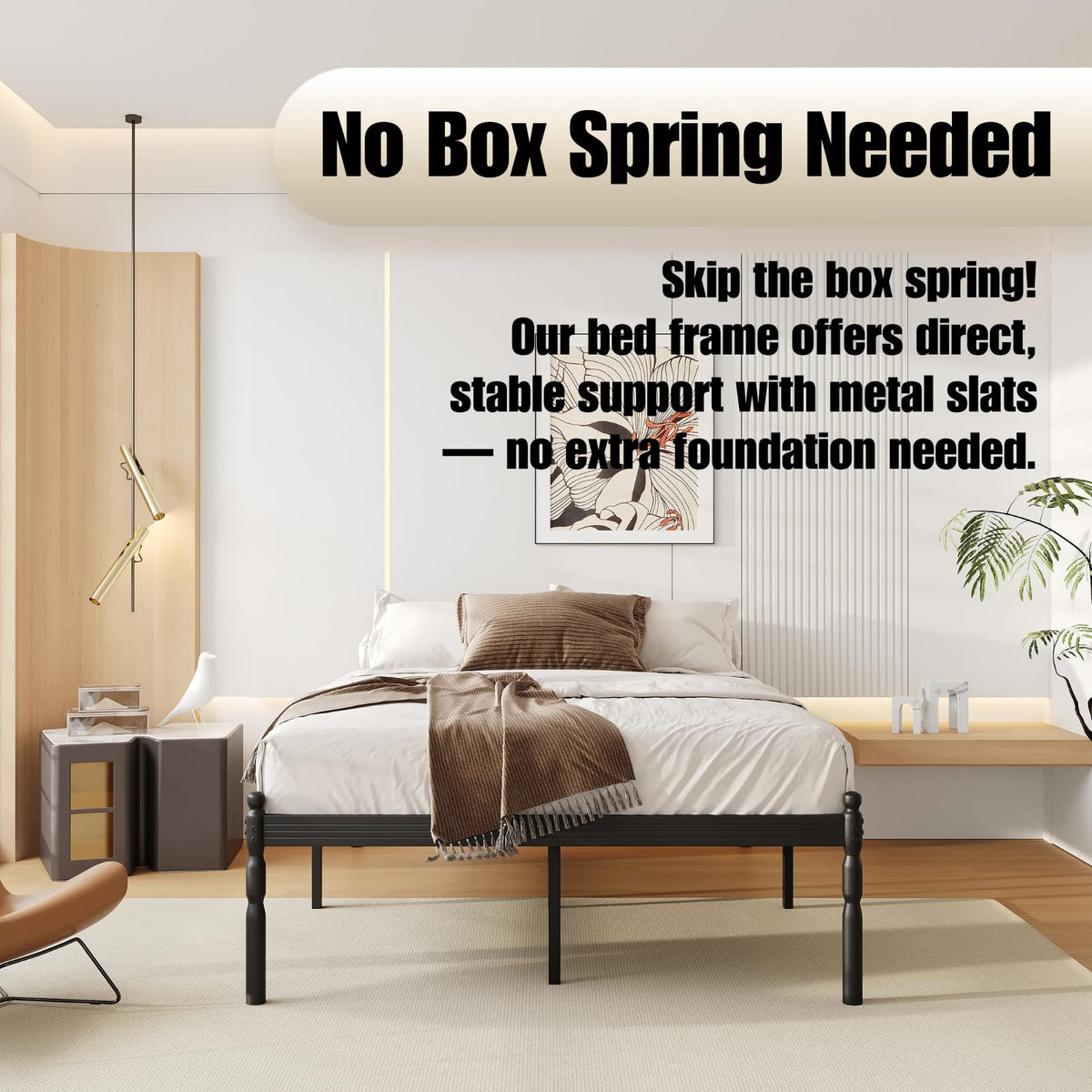 18" Metal Queen Platform Bed Frame M731