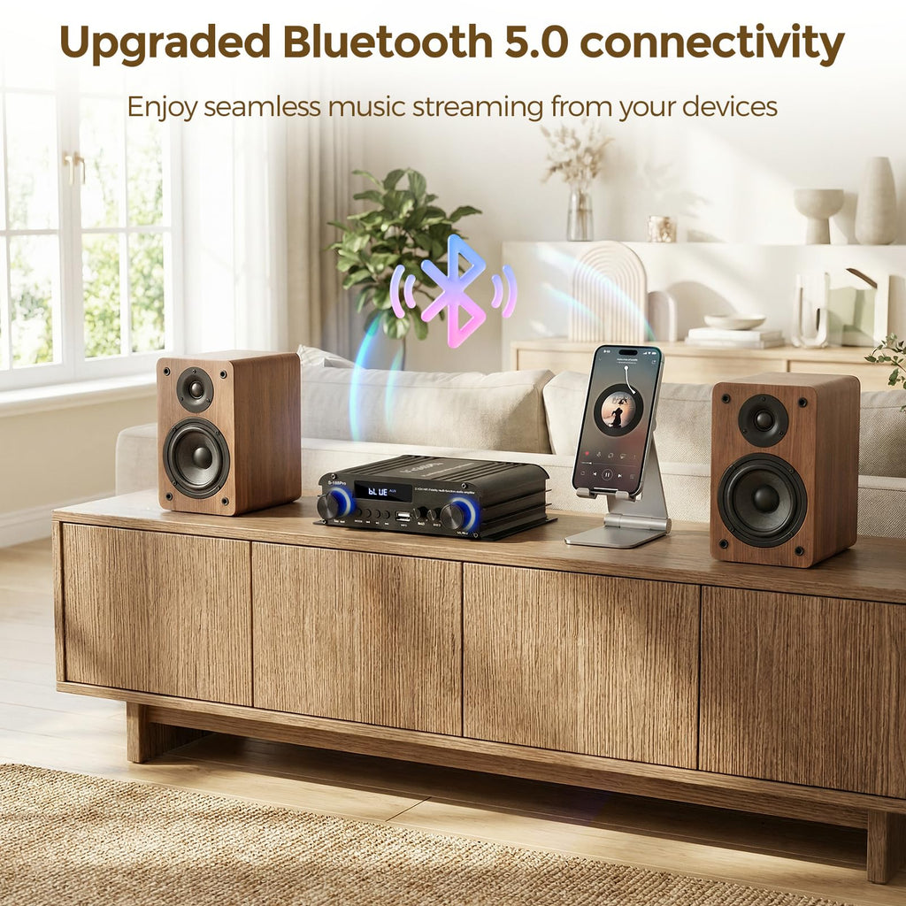 2.1 Channel Stereo Audio Amplifier Bluetooth 5.0 with Remote R179